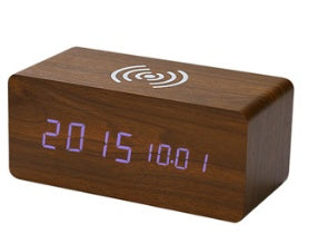 Smart Wireless Charger Led Wooden Clock