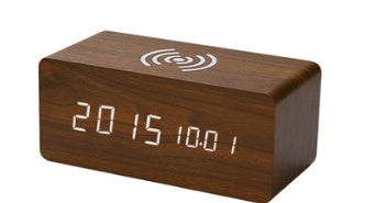 Smart Wireless Charger Led Wooden Clock