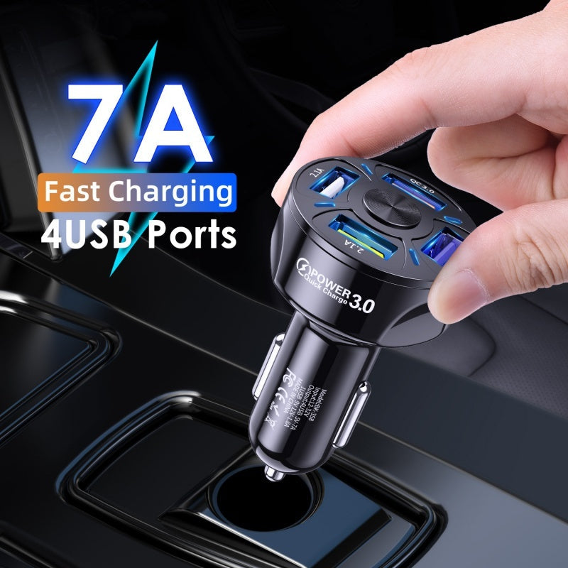 4 USB Port Fast Car Charger