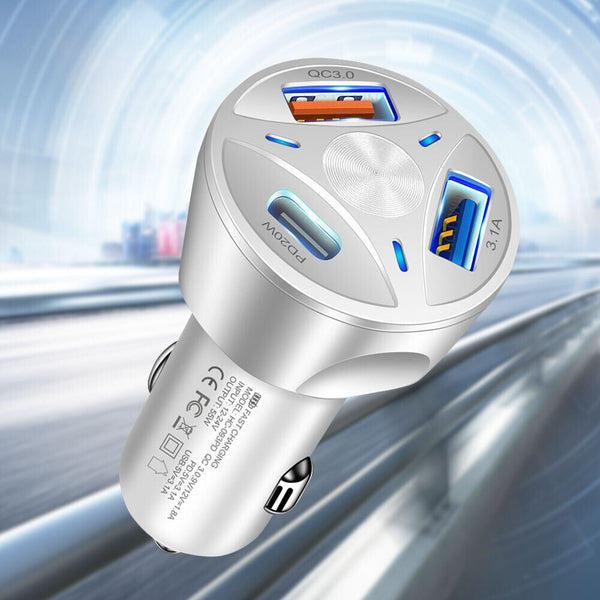 3 USB Port Quick Car Charger